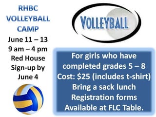 RHBC 6/10/18 Announcements