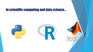 In scientific computing and data science…
4
 