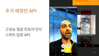 추가 예정인 API
고성능 얼굴 칸토어 인식
스마트 답장 API
 