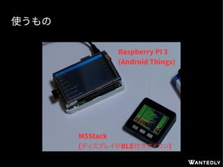 使うもの
M5Stack
(ディスプレイやBLE付きマイコン)
Raspberry PI 3
(Android Things)
 