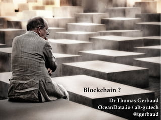 Blockchain ?
Dr Thomas Gerbaud
OceanData.io / alt-gr.tech
@tgerbaud
 