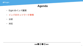Agenda
13
• Eight のインド展開
• インドのネットワーク事情
• 分析
• 対応
 