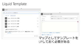 Liquid Template
マップとしてテンプレートを
UPしておく必要がある
 