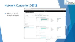 Network Controllerの管理
 SDNモニタリング
Network Controller
2018/06/30 47
 