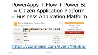 2018/06/30 Interact 2018 37
PowerApps + Flow + Power BI
= Citizen Application Platform
= Business Application Platform
https://connpass.com/event/89606/
 