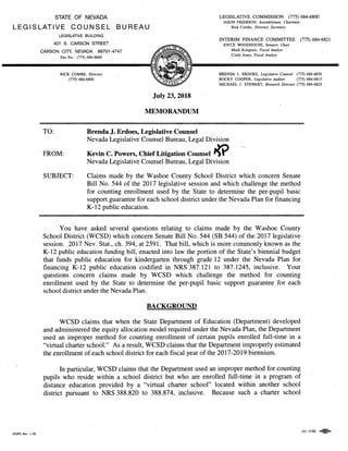 LCB Memo About Funding for Washoe County Schools