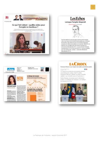 La Fabrique de l’industrie : rapport d’activité 2017
16
 