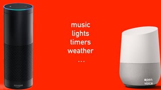 music
lights
timers
weather
…
 