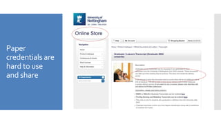 Paper
credentials are
hard to use
and share
 