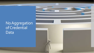 NoAggregation
ofCredential
Data
 