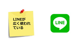 LINEが
広く使われ
ている
 