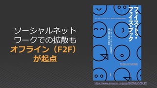 ソーシャルネット
ワークでの拡散も
オフライン（F2F）
が起点
https://www.amazon.co.jp/dp/B01MUOZBLP/
 