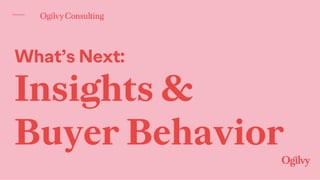 Powered by
What’s Next:
Insights &
Buyer Behavior
 