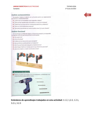 UNIDAD DIDÁCTICA 5 ELECTRICIDAD TECNOLOGÍA
Cantabria 3º Curso de ESO
69
 
Estándares de aprendizajes trabajados en esta actividad: 1.1.2, 1,2.2, 1.2.1, 
3.2.1, 3.2.3 
 
 