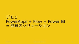 デモ１
PowerApps + Flow + Power BI
= 飲食店ソリューション
2018/07/21 Citizen Application Platform Fest. 50
 