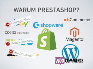 WARUM PRESTASHOP?
Handelsplattform
Handelsplattform
Website-Erstellung
 