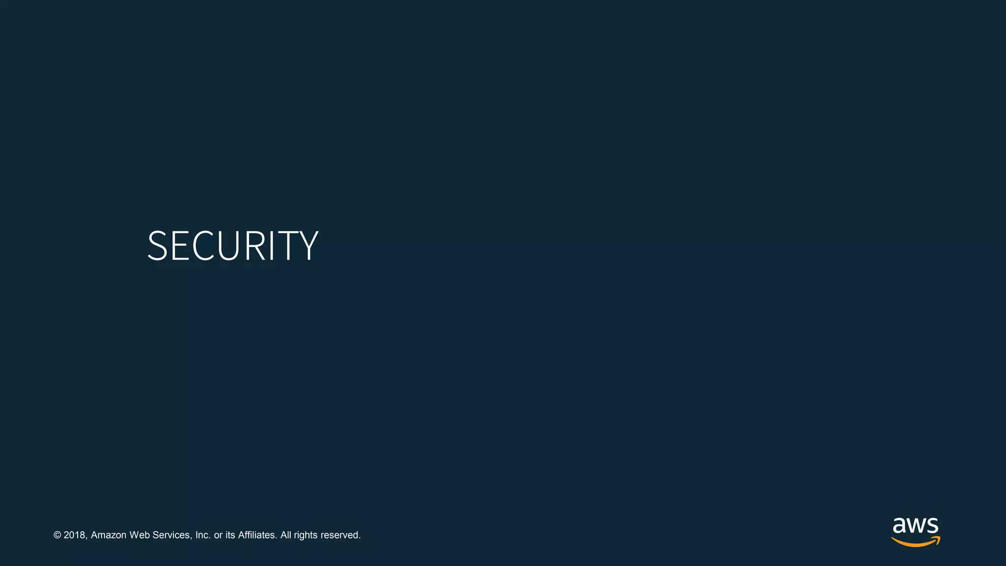 © 2018, Amazon Web Services, Inc. or its Affiliates. All rights reserved.
 