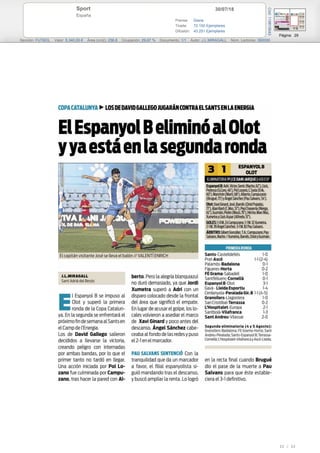 30/07/18Sport
España
Prensa: Diaria
Tirada: 72.150 Ejemplares
Difusión: 43.251 Ejemplares
Página: 29
Sección: FUTBOL Valor: 5.340,00 € Área (cm2): 256,8 Ocupación: 29,67 % Documento: 1/1 Autor: J.L.MIRAGALL Núm. Lectores: 392000
Cód:119619043
22 / 22
 