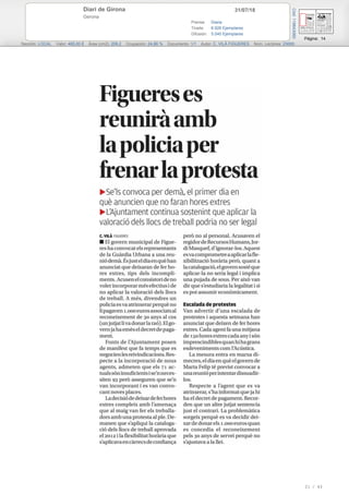 31/07/18Diari de Girona
Gerona
Prensa: Diaria
Tirada: 6.926 Ejemplares
Difusión: 5.040 Ejemplares
Página: 14
Sección: LOCAL Valor: 465,00 € Área (cm2): 209,2 Ocupación: 24,66 % Documento: 1/1 Autor: C. VILÀ FIGUERES Núm. Lectores: 23000
Cód:119643060
21 / 43
 