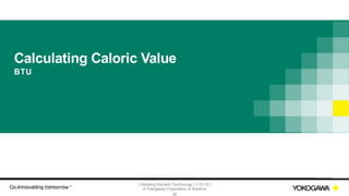| Vibrating Element Technology | 7-12-18 |
© Yokogawa Corporation of America
38
Calculating Caloric Value
BTU
 