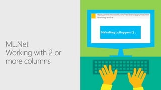 MakeMagicHappen();
https://www.microsoft.com/net/learn/apps/machine
-learning-and-ai
 