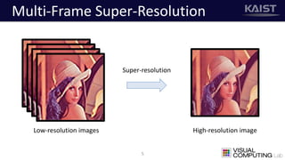 Multi-Frame Super-Resolution
5
Low-resolution images High-resolution image
Super-resolution
 