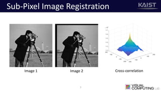 Sub-Pixel Image Registration
7
Image 1 Image 2 Cross-correlation
 