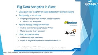 138
https://www.slideshare.net/EhsanTotoni/hpat-presentation-at-juliacon-2016
 