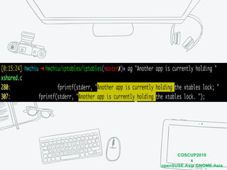 COSCUP2018
x
openSUSE.Asia GNOME.Asia
 