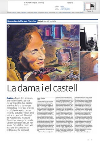 16/08/18El Punt Avui (Ed. Girona)
Gerona
Prensa: Diaria
Tirada: 10.602 Ejemplares
Difusión: 8.606 Ejemplares
Página: 20
Sección: LOCAL Valor: 4.903,00 € Área (cm2): 917,4 Ocupación: 100 % Documento: 1/2 Autor: Carme Vinyoles Núm. Lectores: 34424
Cód:119921882
23 / 30
 