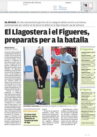 16/08/18L'Esportiu (Ed. Girona)
Gerona
Prensa: Diaria
Tirada: 250 Ejemplares
Difusión: 250 Ejemplares
Página: 17
Sección: FUTBOL Valor: 1.497,00 € Área (cm2): 483,3 Ocupación: 56,7 % Documento: 1/1 Autor: Eduard Ciurana LLAGOSTERA / FIGUERES Núm. Lectores: 1000
Cód:119920828
28 / 30
 