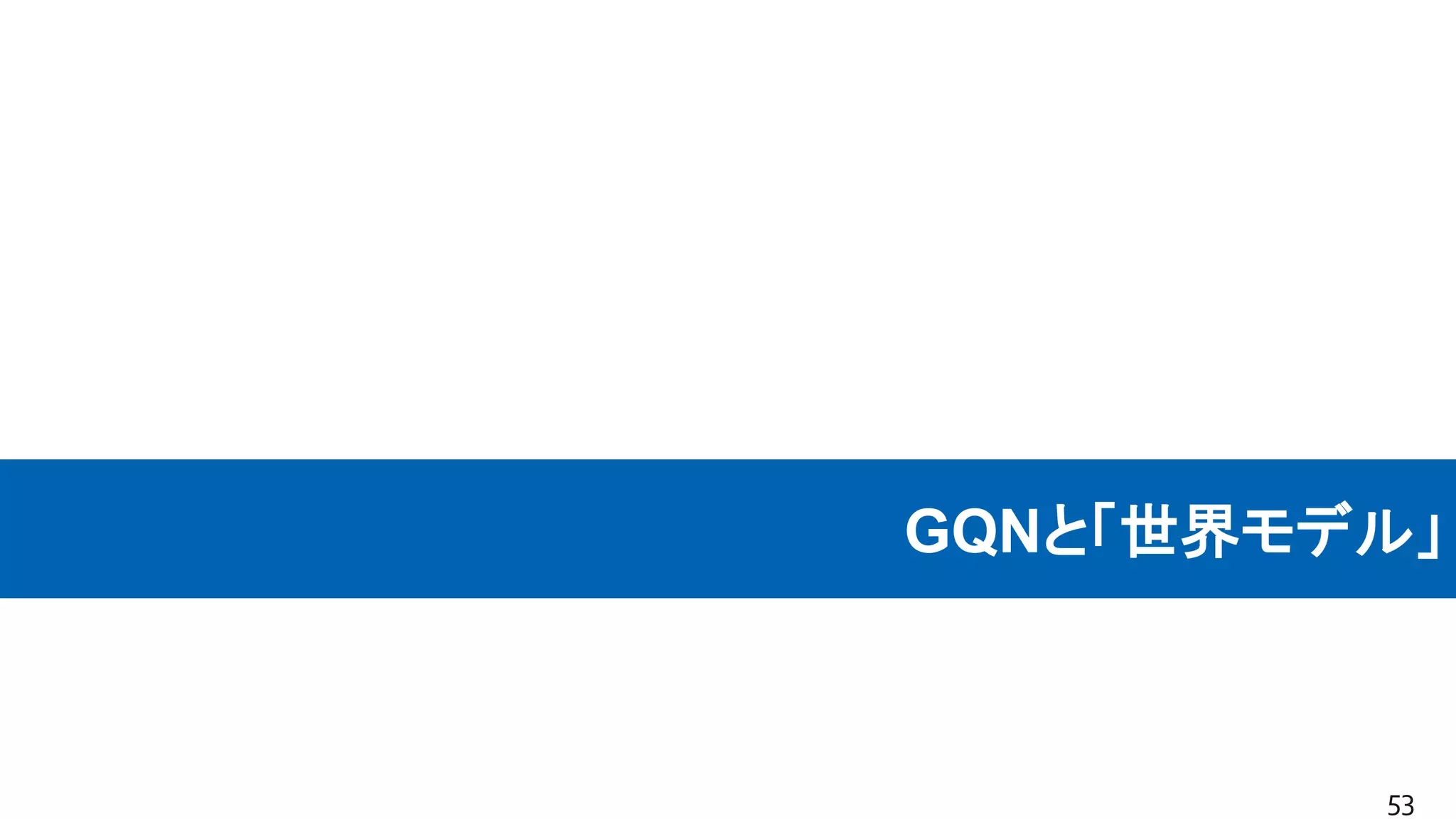 GQNと「世界モデル」
53
 