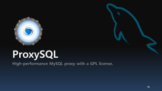ProxySQL
High-performance MySQL proxy with a GPL license.
26
 