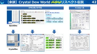 42【余談】Crystal Dew World パクリリスペクト伝説
EP82改/かず氏 H.Oda! 氏
CrystalRes
QuickDes
 