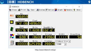 9【目標】HDBENCH
http://www.hdbench.net/ja/
 