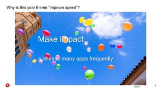 7
Why is this year theme “improve speed”?
Make impact
= release many apps frequently
photoAC
 