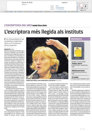 05/09/18Diario de Ibiza
Mallorca
Prensa: Diaria
Tirada: 4.053 Ejemplares
Difusión: 3.410 Ejemplares
Página: 30
Sección: OTROS Valor: 1.483,00 € Área (cm2): 414,8 Ocupación: 49,05 % Documento: 1/1 Autor: REDACCIÓ EIVISSA Núm. Lectores: 28000
Cód:120284140
14 / 25
 