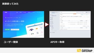 実際使ってみた
ユーザー登録 APIキー取得
 