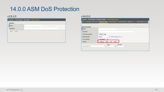 © F5 Networks, Inc 63
14.0.0 ASM DoS Protection
v13.1.0 v14.0.0
 