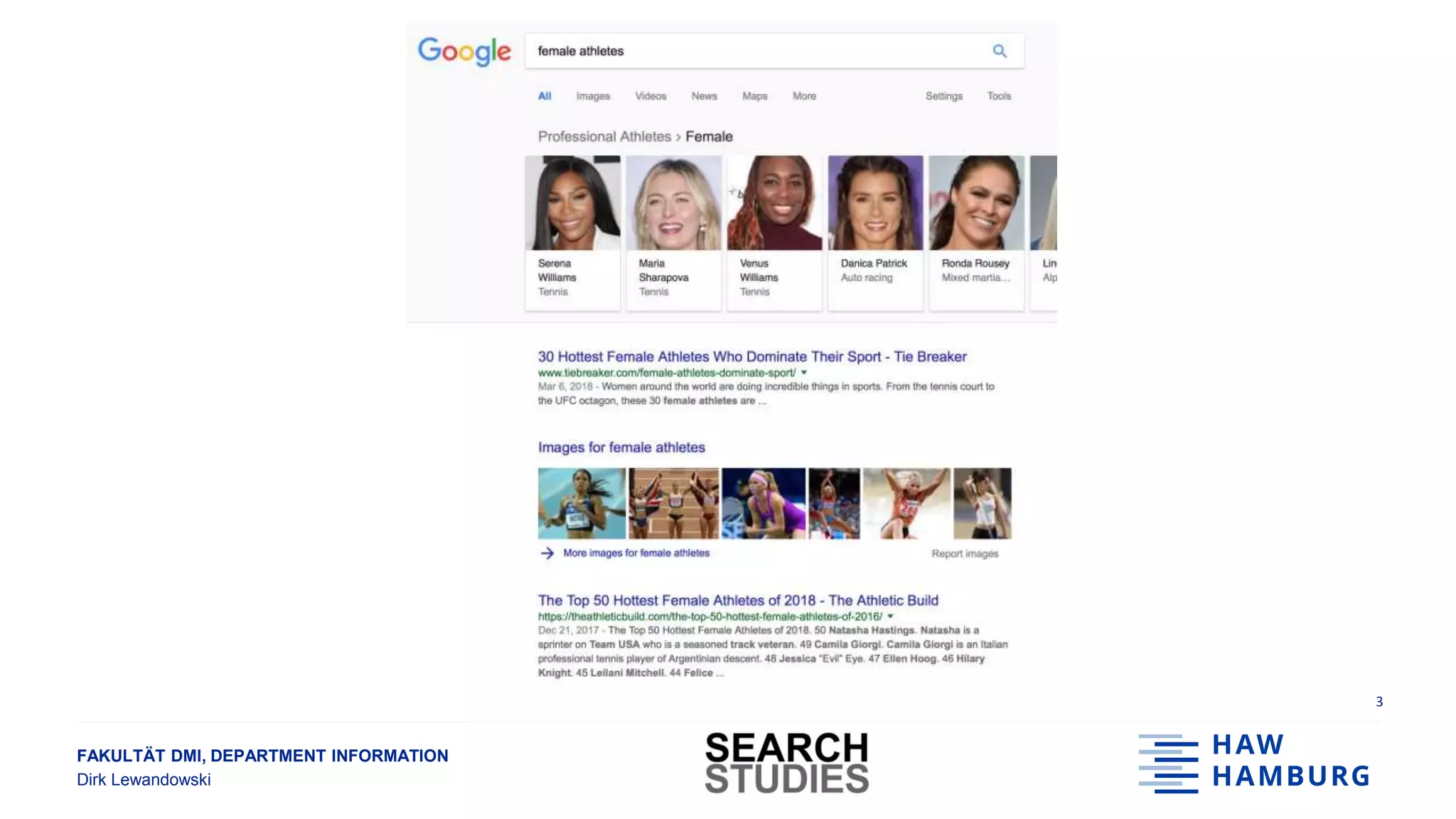 FAKULTÄT DMI, DEPARTMENT INFORMATION
Dirk Lewandowski
3
 