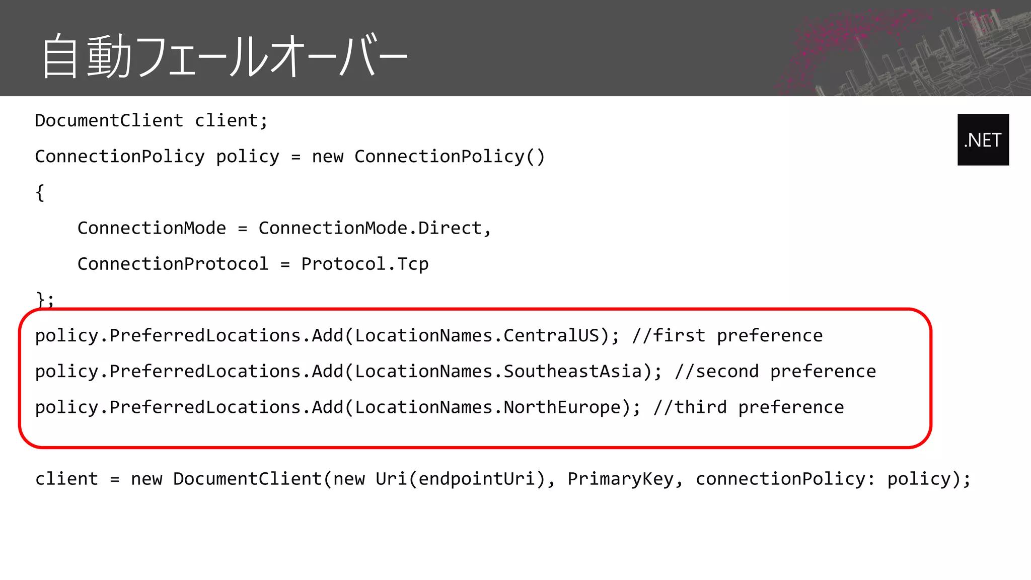 自動フェールオーバー
 