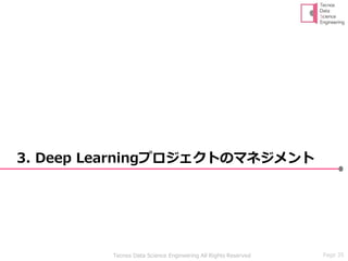 Page 35Tecnos Data Science Engineering All Rights Reserved
3. Deep Learningプロジェクトのマネジメント
 