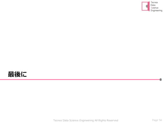 Page 56Tecnos Data Science Engineering All Rights Reserved
最後に
 