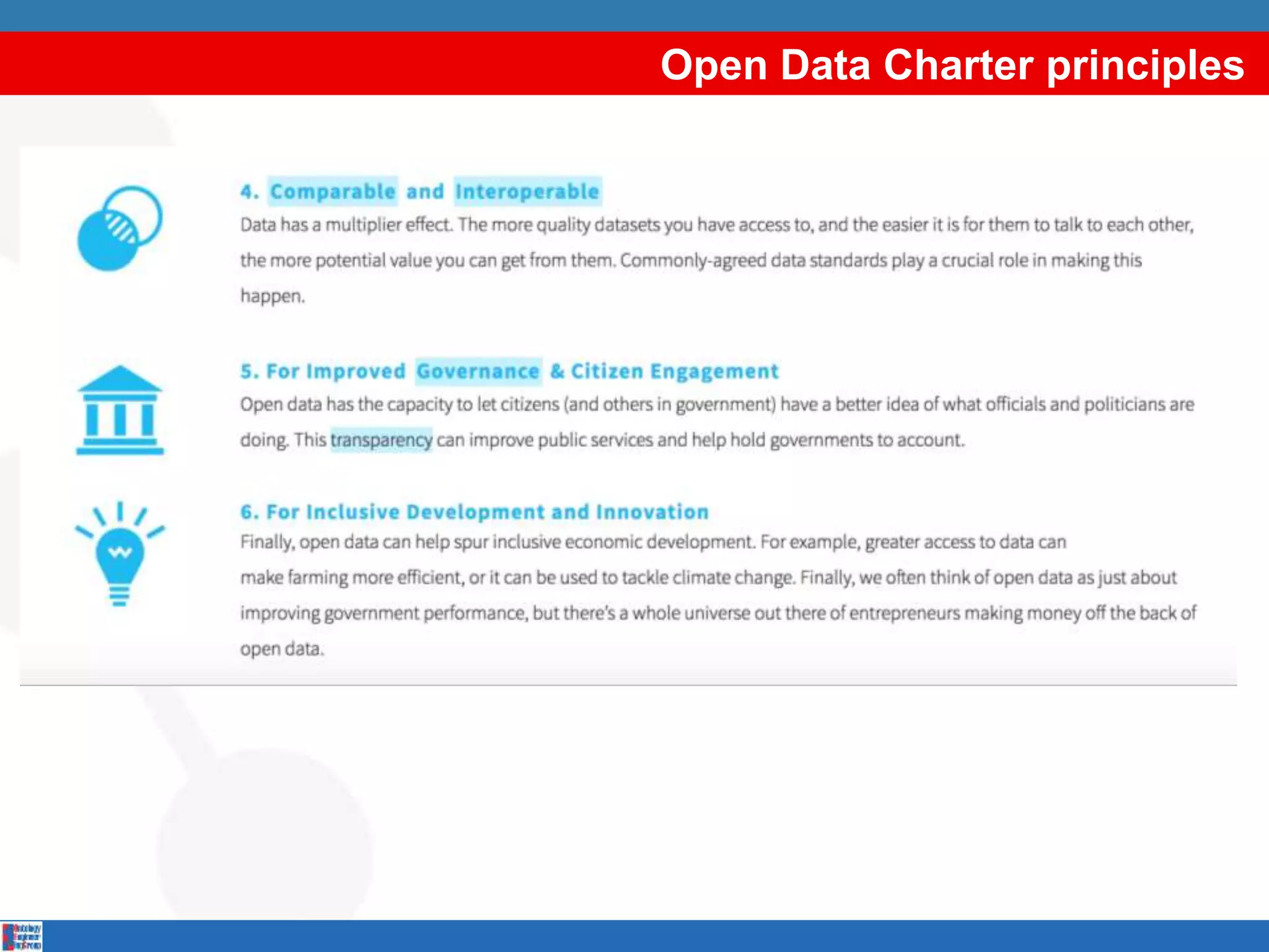 Open Data Charter principles
 