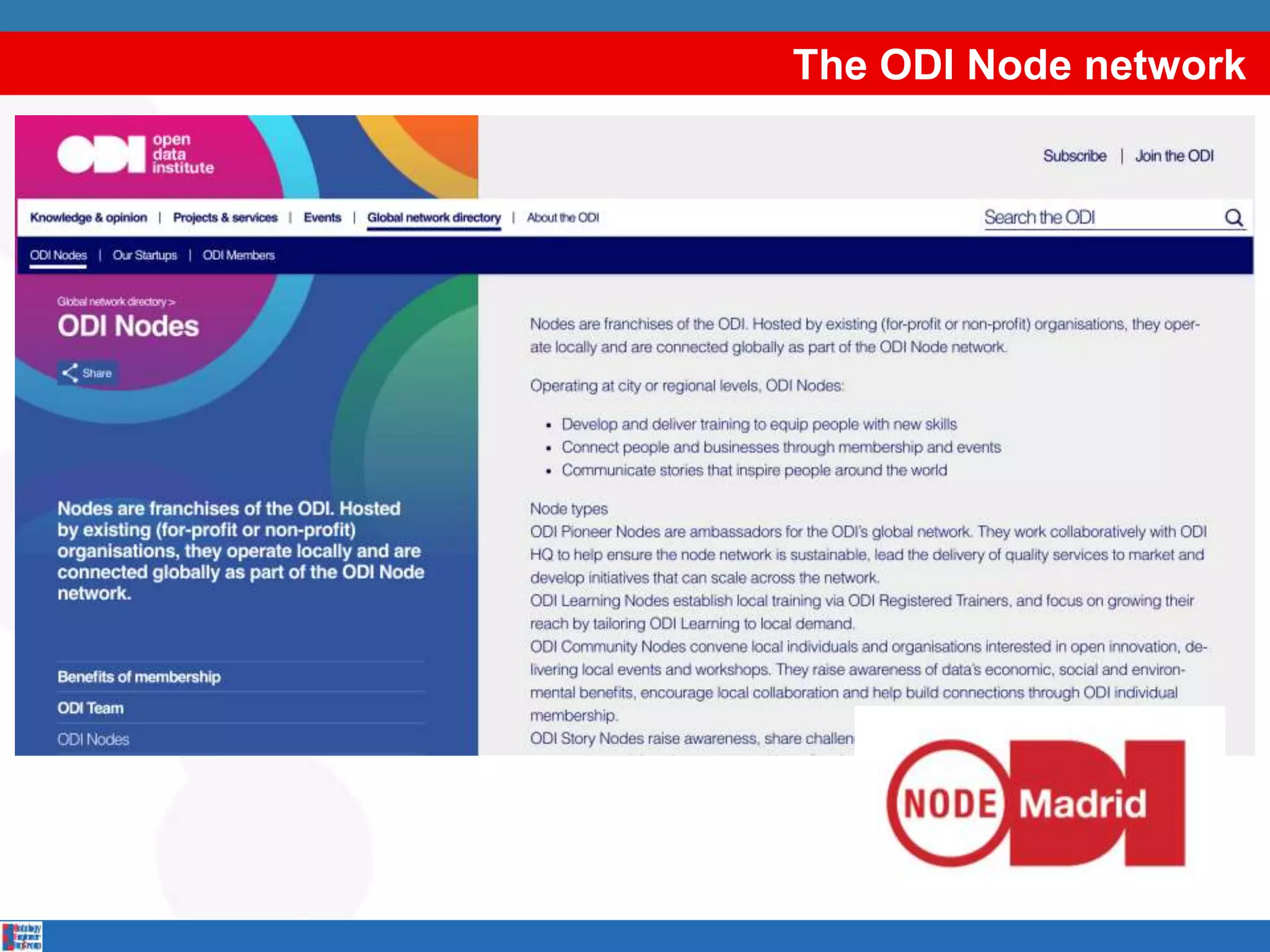 The ODI Node network
 