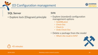 www.divetro.nl
03 Configuration management
SQL Server
• Explore lock (Diagram) principle
28/09/2018 Workshop version contr...