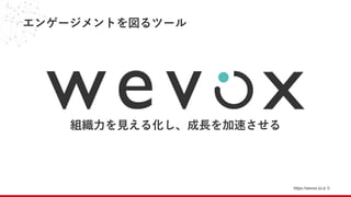 エンゲージメントを図るツール
組織力を見える化し、成長を加速させる
https://wevox.io/より
 