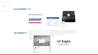 法人向け名刺管理サービス
個人向け名刺アプリ
名刺を企業の資産に変える
 