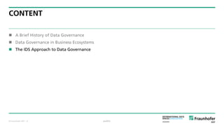 © Fraunhofer ISST
CONTENT
 A Brief History of Data Governance
 Data Governance in Business Ecosystems
 The IDS Approach to Data Governance
public· 27
 