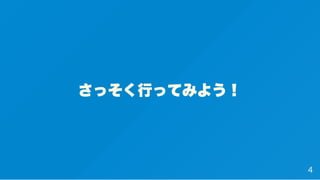 さっそく行ってみよう！
4
 